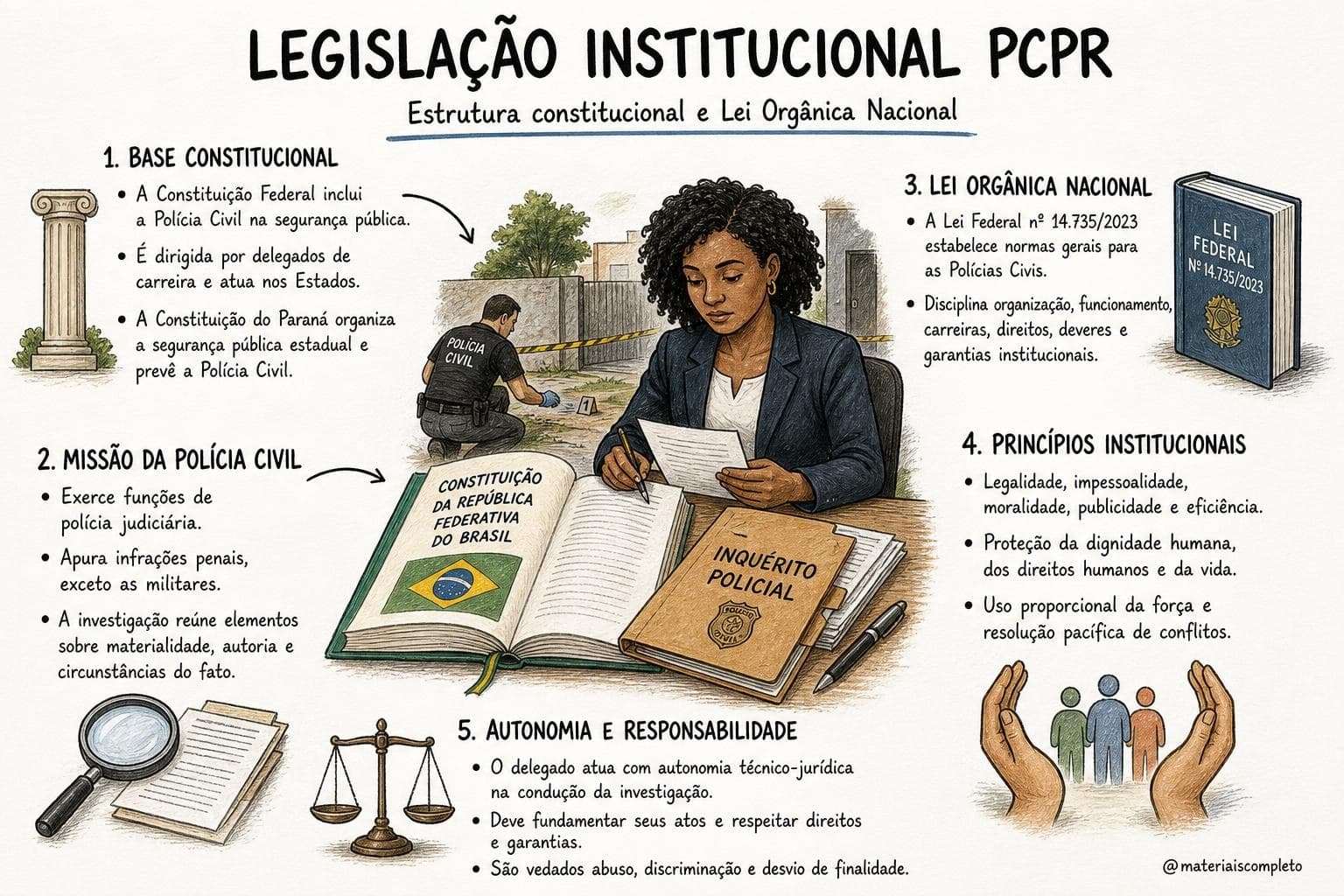 Arquivos digitais dos Mapas Mentais PCPR 2026 e materiais de revisão