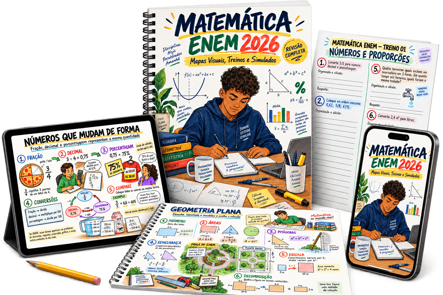 Amostras do material de Matemática para o ENEM