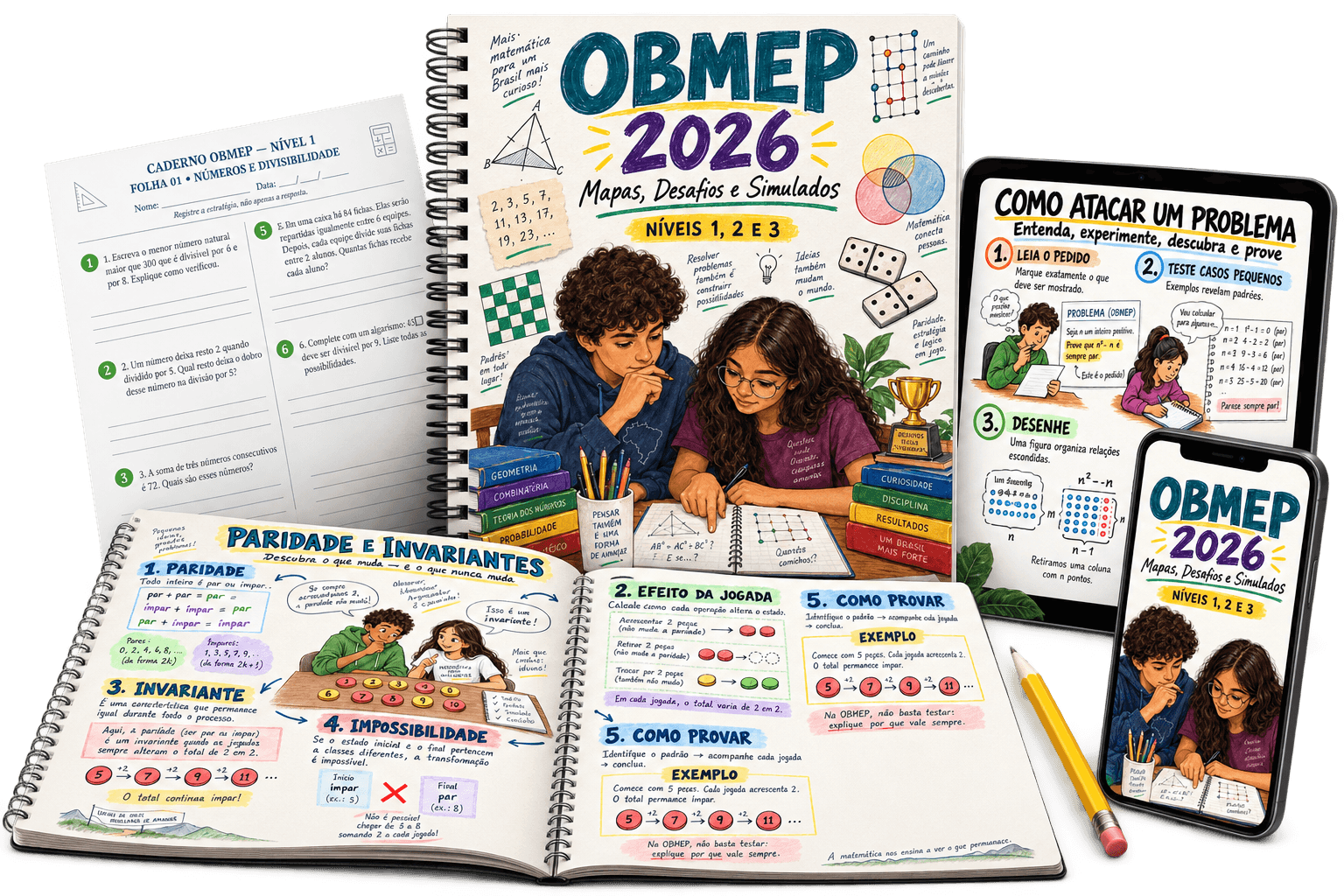 OBMEP 2026: apresentação ilustrativa do material digital para a segunda fase