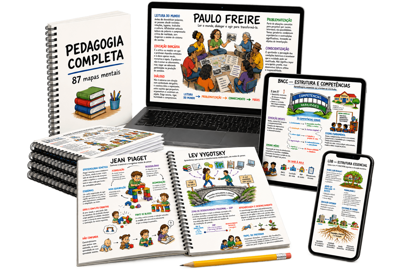 Pedagogia Completa — todo o conteúdo de Pedagogia em mapas mentais